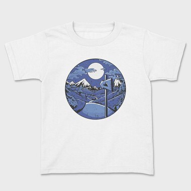 Signpost Mountain Night, Kids' T-Shirt