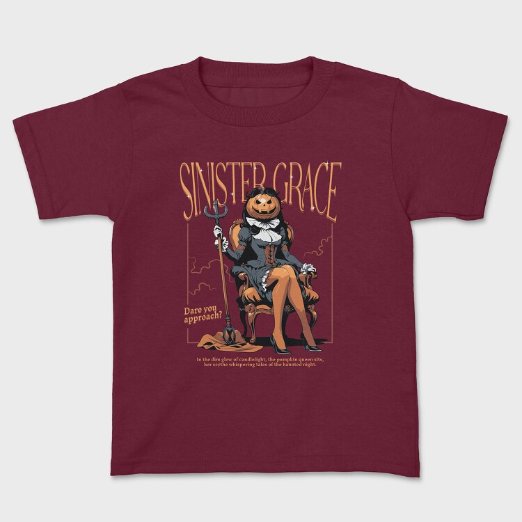 Sinister Grace Pumpkin Creepy, Kids' T-Shirt