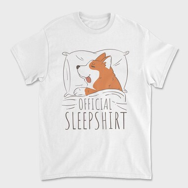 Унисекс Мъжка Тениска, Official Sleep Shirt Corgi