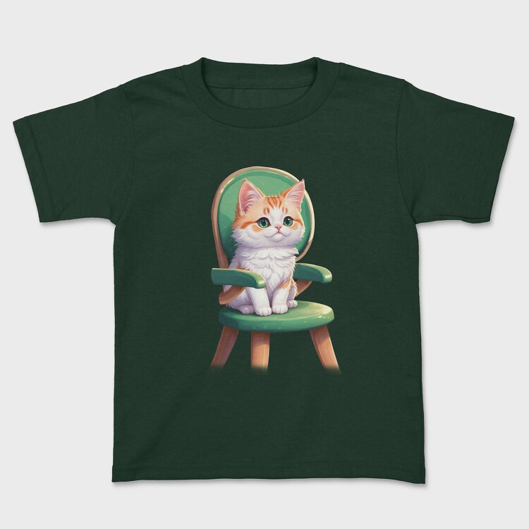 Sitting Cat on Chair, Kids' T-Shirt