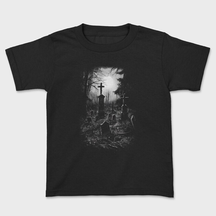 Old Graveyar Monochrome, Kids' T-Shirt