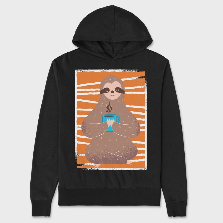Sloth Coffee, Unisex Men's Hoodie