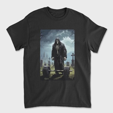 Skeleton Deadlifting, Unisex Men's T-Shirt