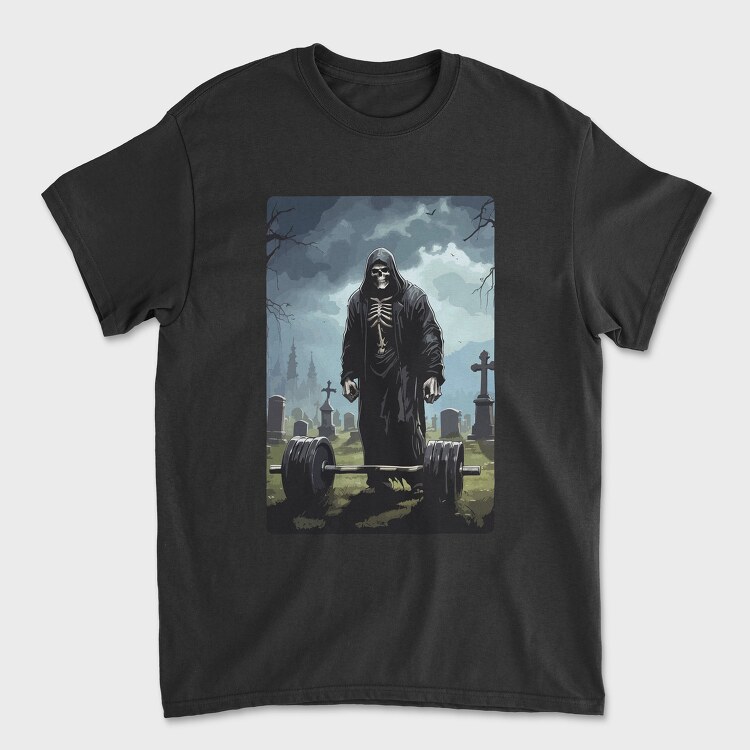 Skeleton Deadlifting, Unisex Men's T-Shirt