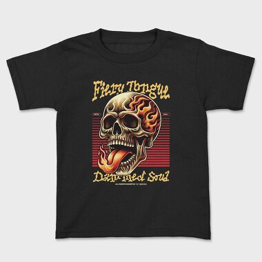 Skeleton Fiery Tongle, Kids' T-Shirt
