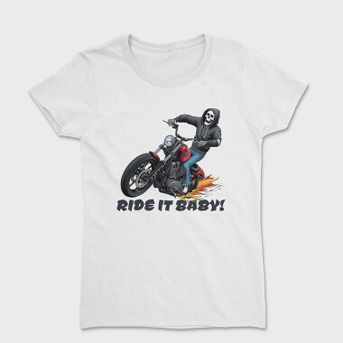 Skeleton Flames Moto, Women's T-Shirt