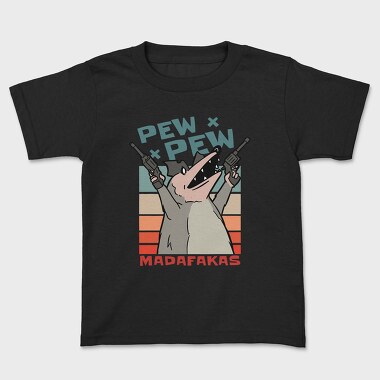 Kids' T-Shirt, Opossum Retro Sunset