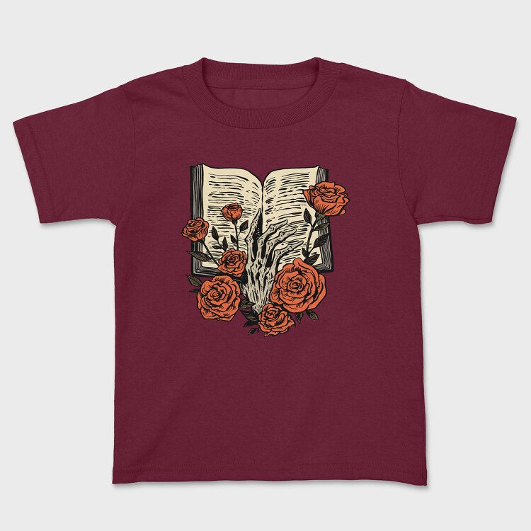 Skeleton Hand Book, Kids' T-Shirt