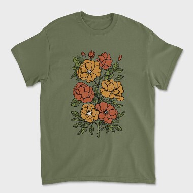 Orange Flowers, Unisex Men's T-Shirt