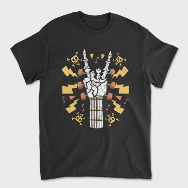 Skeleton Hand Guitar, Unisex Men's T-Shirt