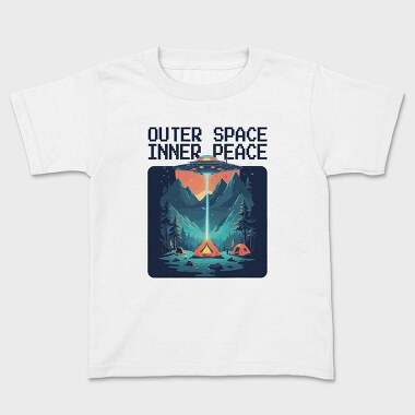 Outer Space Inner Peace Camping, Kids' T-Shirt