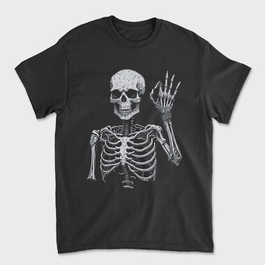 Skeleton Ok Sign, Unisex Men's T-Shirt