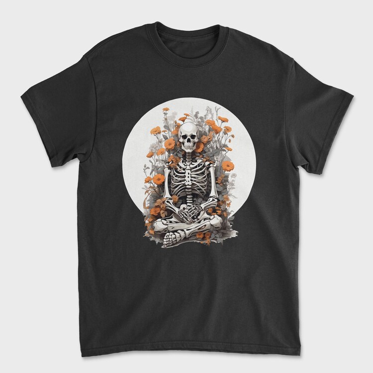 Skeleton Plants and Flowers, Унисекс Мъжка Тениска