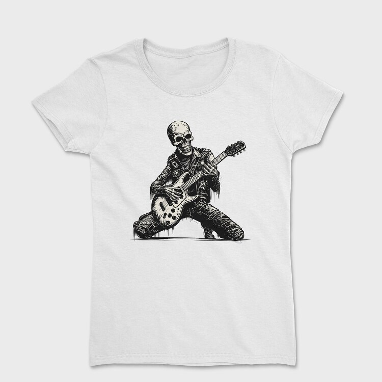 Skeleton Playing Electric Guitar, Women's T-Shirt