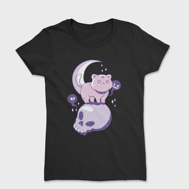 Pastel Goth Cat Skull, Women's T-Shirt