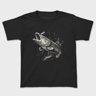 Pike Fish Monochrome, Kids' T-Shirt
