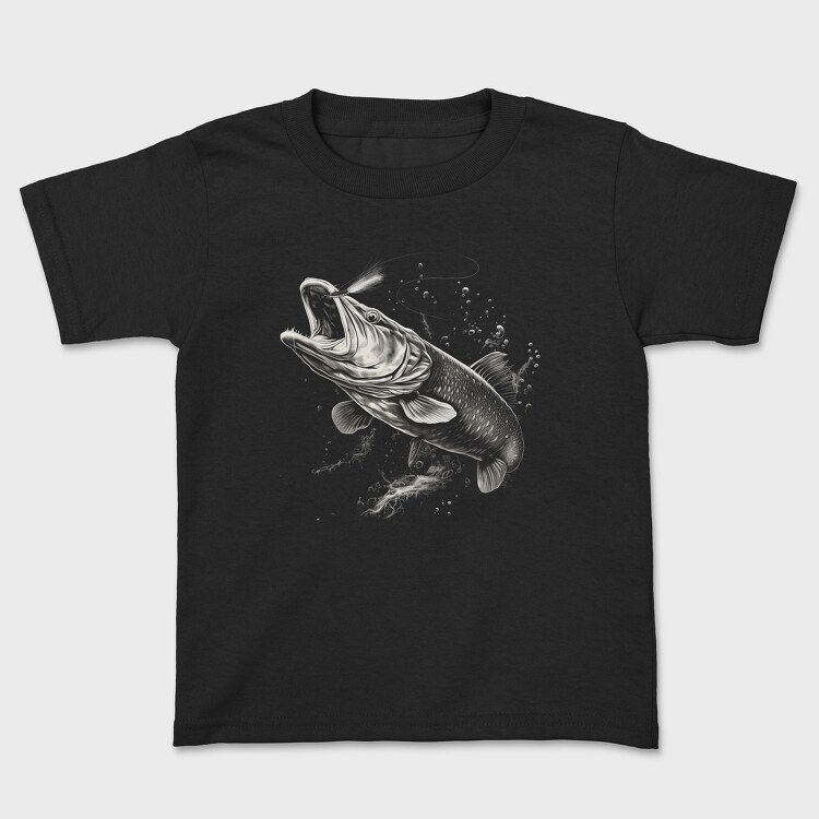 Pike Fish Monochrome, Детска Тениска