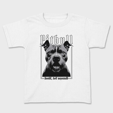 Pitbull Portrait, Kids' T-Shirt
