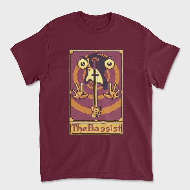 Pixelart Tarot Card the Bassist, Unisex Men's T-Shirt