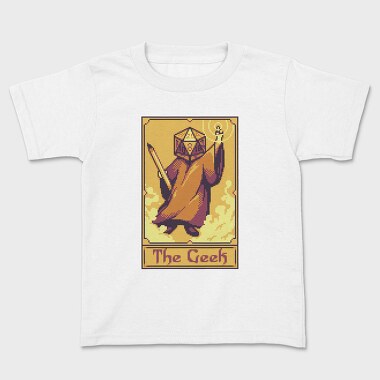 Pixelart Tarot Card the Geek, Kids' T-Shirt