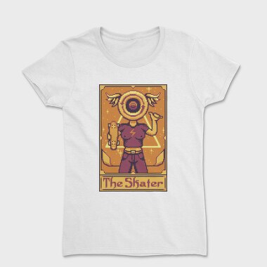 Pixelart Tarot Card the Skater, Women's T-Shirt