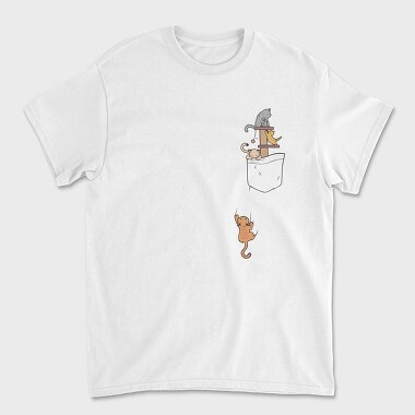 Pocket Cats, Unisex Men's T-Shirt