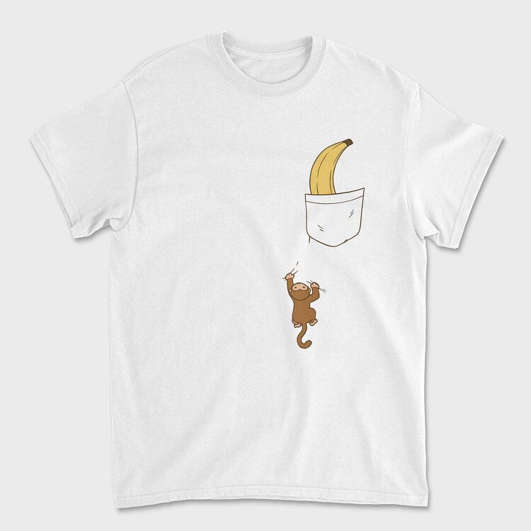 Pocket Monkey Banana, Unisex Men's T-Shirt
