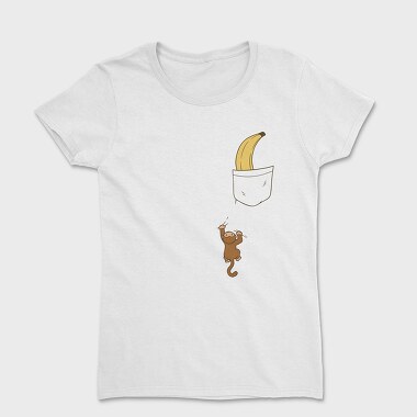 Women's T-Shirt, Pocket Monkey Banana