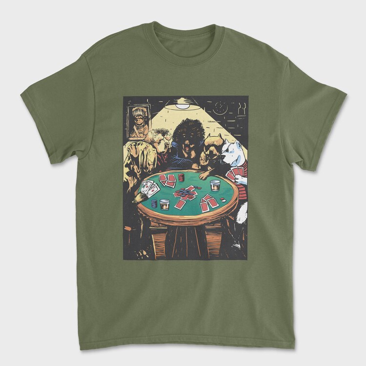 Poker Dogs, Unisex Men's T-Shirt
