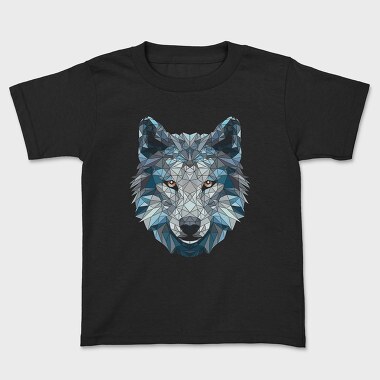 Polygonal White Wolf, Kids' T-Shirt