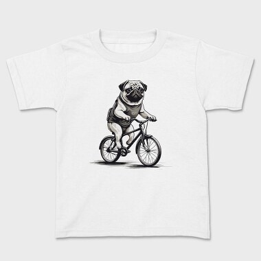 Pug Bike, Kids' T-Shirt