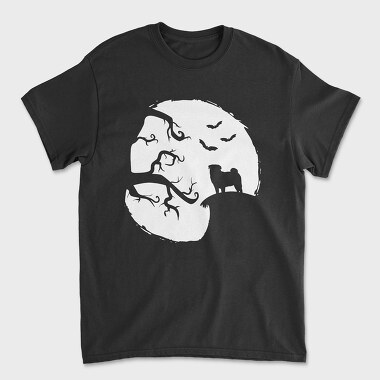 Unisex Men's T-Shirt, Pug Halloween