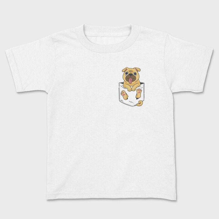 Pug in Pocket, Kids' T-Shirt