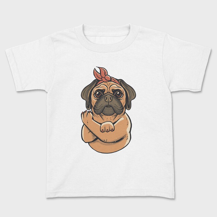 Pug Strong Woman, Детска Тениска