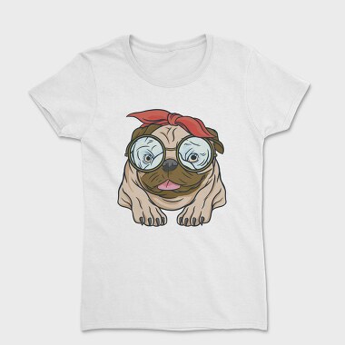 Pug With Glasses, Women's T-Shirt