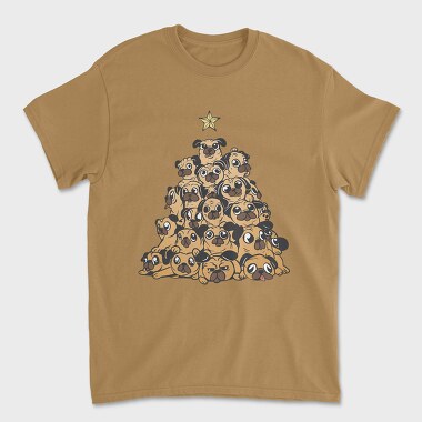 Pugs Christmas Tree, Unisex Men's T-Shirt