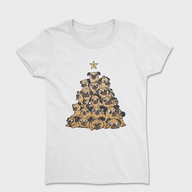 Pugs Christmas Tree, Women's T-Shirt