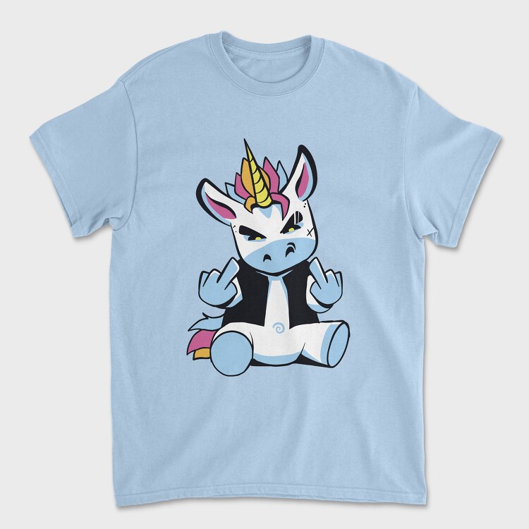 Punk Unicorn Middle Finger, Унисекс Мъжка Тениска