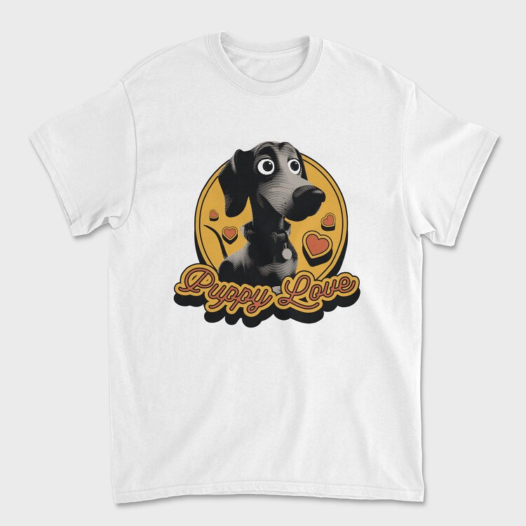 Puppy Love Retro, Унисекс Мъжка Тениска