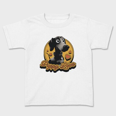 Puppy Love Retro, Kids' T-Shirt