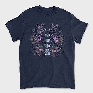 Purple Flowers Dark Moon, Unisex Men's T-Shirt