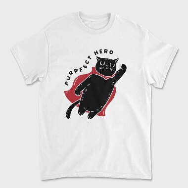 Purrfect Hero, Unisex Men's T-Shirt