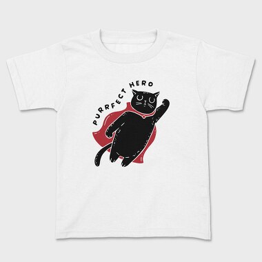 Purrfect Hero, Kids' T-Shirt