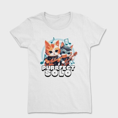 Women's T-Shirt, Purrfect Solo Cats Guitar