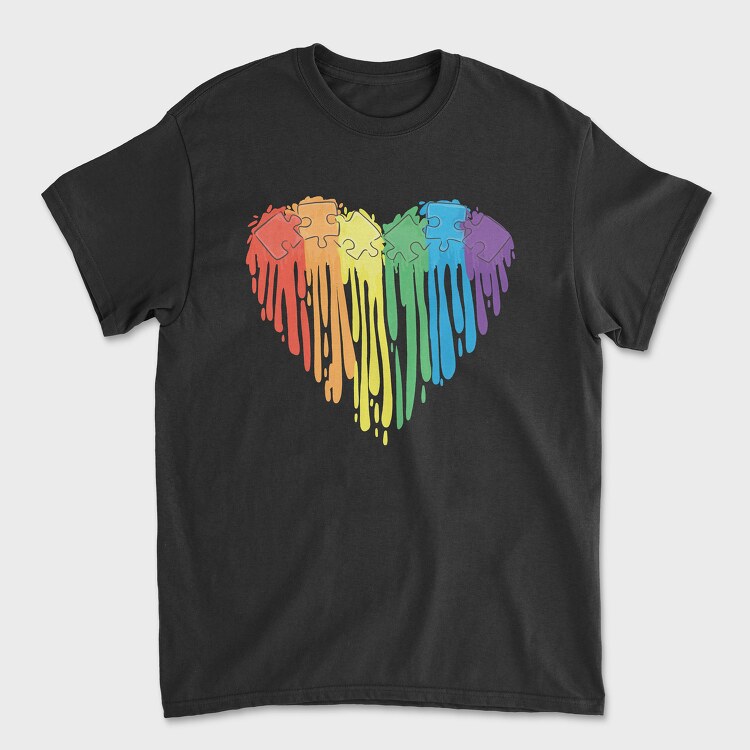 Puzzle Rainbow Paint, Унисекс Мъжка Тениска