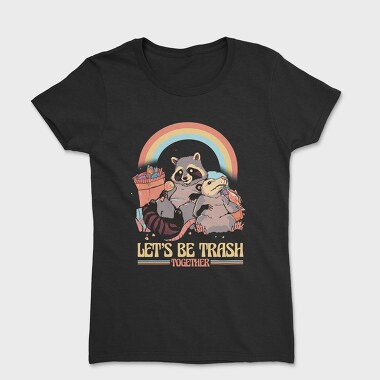 Raccoon Possum Garbage Rainbow, Women's T-Shirt