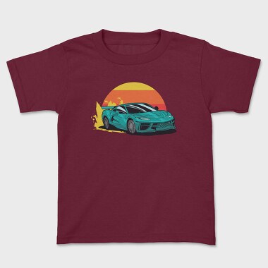 Racecar Retro Sunset, Kids' T-Shirt