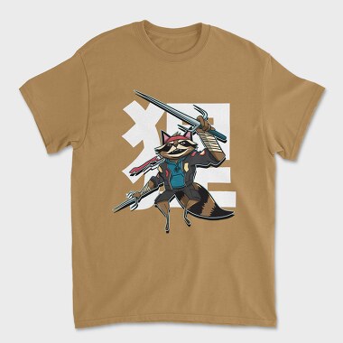 Unisex Men's T-Shirt, Racoon Sword