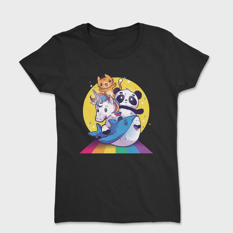 Rainbow Cute Animals, Women's T-Shirt