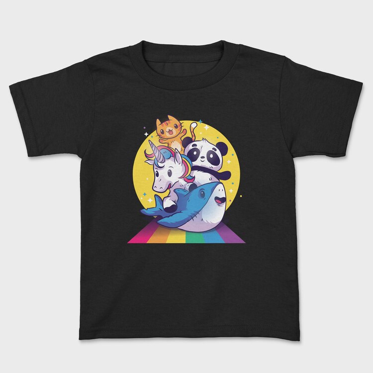 Rainbow Cute Animals, Детска Тениска